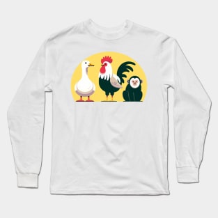 Friends - Marcel, The Chick, The Duck - Version 2 Long Sleeve T-Shirt